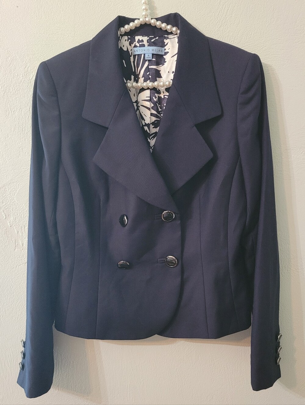 Antonio Melani Exquisite Dark BlueDouble Breasted Blazer Size 6 New Without Tag!